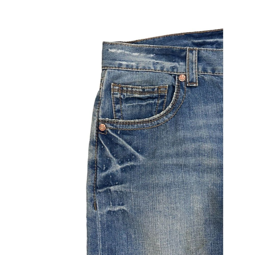 Vtg JNCO Mens Skater Y2K Rave Straight Leg Jeans Embroidered Cross Studded 38x32 - Picture 5 of 10